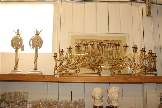 Metal candle holders and large Harrods designed candle holders